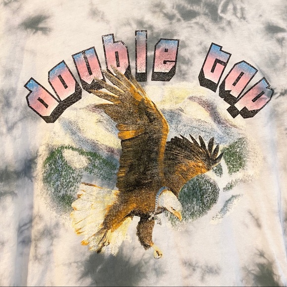 DOUBLE TAP Tie Dye Eagle Retro Vintage Graphic Tee - Picture 2 of 5